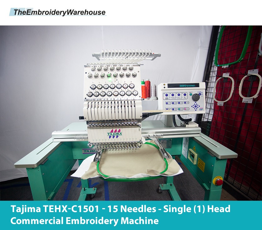 Tajima TEHXC1501 1 Head 15 Needles Commercial Embroidery Machine